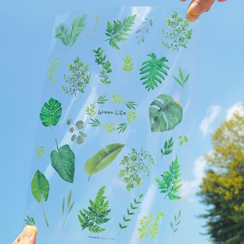 투명 스티커 캘리 식물 꽃 (3매입)