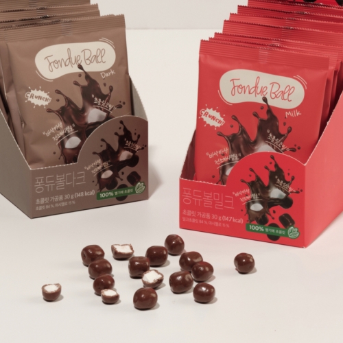 [스낵스] 퐁듀볼 초콜릿 1P 3종 선택구매 (밀크/다크/화이트) 간식 단체 선물 생일