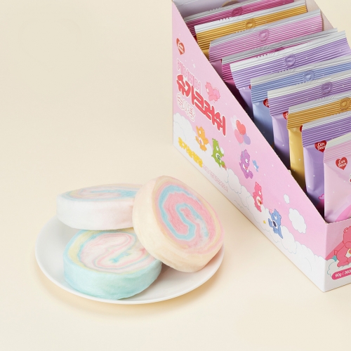 [스낵스] 케어베어 솜사탕 1P 2종 선택구매 (슈가크러쉬/딸기맛) + 띠부실1장 간식 선물 생일