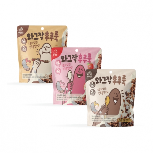 [스낵스] 와그작 후루룩 씨리얼 1P 3종 선택구매 (아몬드/카카오/딸기) 간식 선물 생일