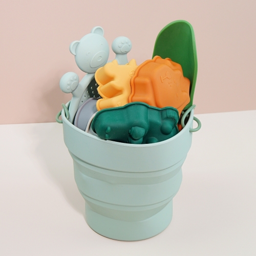 실리콘 모래놀이 11pcs 세트 소프트 샌드토이 모래삽 접이식 올인원