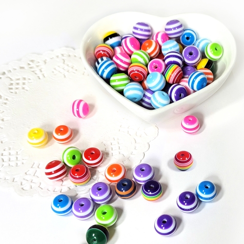 [탑키드] 가로 줄무늬 원형 비즈 (40g 약 70개)