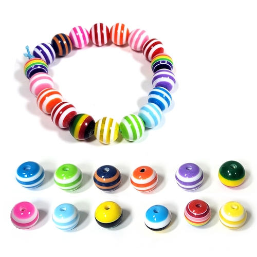 [탑키드] 가로 줄무늬 원형 비즈 (40g 약 70개)