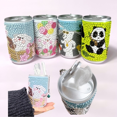 DIY만들기 꾸미기 보석 십자수 캔 물티슈 키링 가방고리 만들기