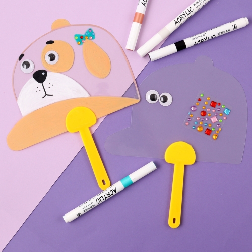 [아이디몬] 투명 모양 부채 만들기 세트 꾸미기 DIY 여름 PVC 미니 미술수업