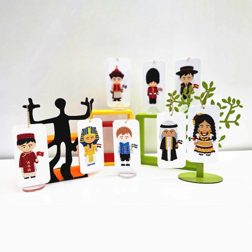 [브로테] 다문화 보석십자수 가방걸이