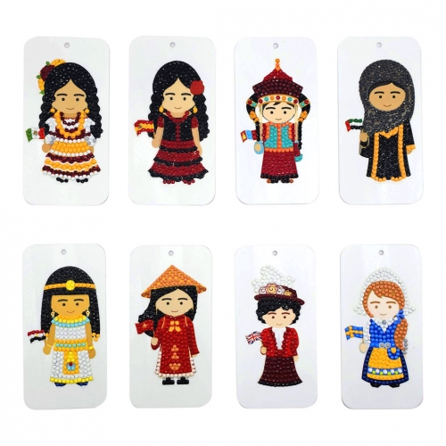 [브로테] 다문화 보석십자수 가방걸이