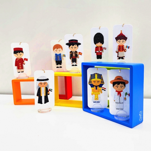 [브로테] 다문화 보석십자수 가방걸이