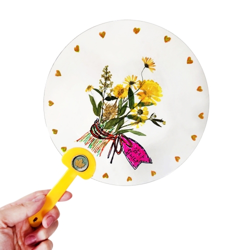 [탑키드] 만들기 압화 스티커 투명 부채 (5인용)