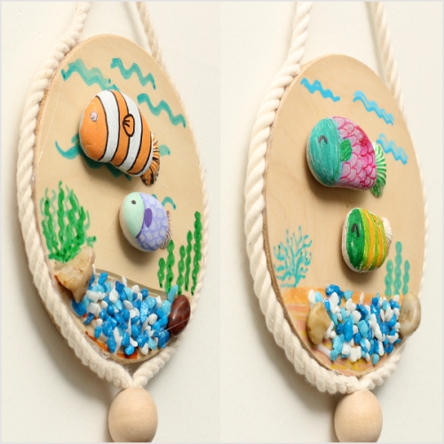 조약돌 물고기 여름바다 꾸미기