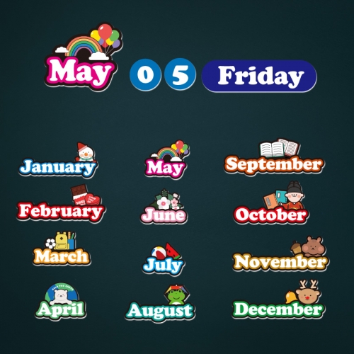 [상상 on] 영어 칠판 자석 학습안내 월일요일