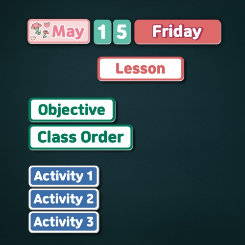 [상상 on] 영어 칠판 자석 학습안내 월일요일