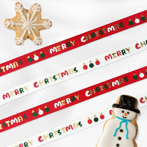 [탑키드] 크리스마스 오너먼트 골지 리본 (폭 9mm x 2마)