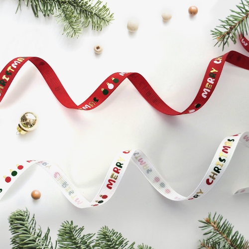 [탑키드] 크리스마스 오너먼트 골지 리본 (폭 9mm x 2마)