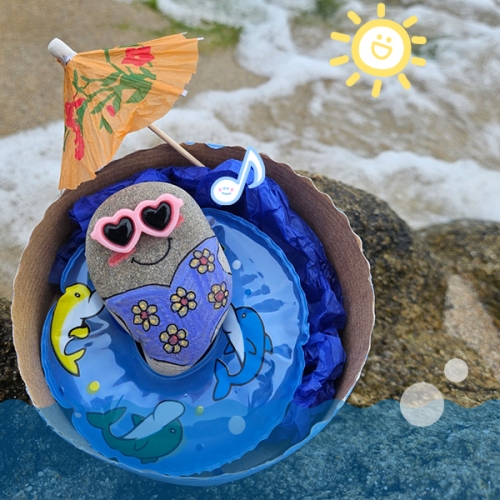 애완돌 여름 해변