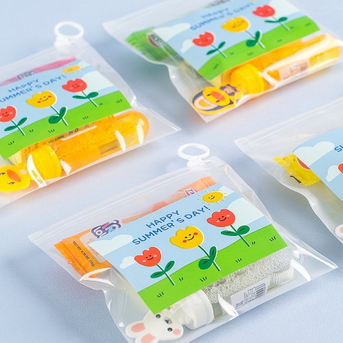 고리 지퍼백 구디백(무료라벨 제작) 모기팔찌 사탕 비눗방울