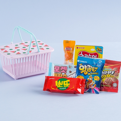 미니 간식 바구니 구디백 장난감 장바구니 (간식포함/무료라벨 제작)