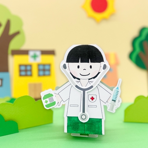 [오늘놀이] 우리동네 직업 태엽 인형(직업 4종세트/태엽포함/KC인증)