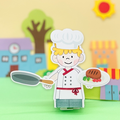 [오늘놀이] 우리동네 직업 태엽 인형(직업 4종세트/태엽포함/KC인증)