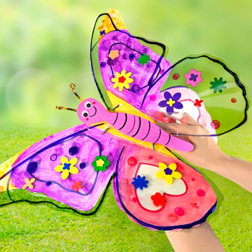 [탑키드] 만들기 EVA 꽃 스티커 입체 나비 날개 (3인용)