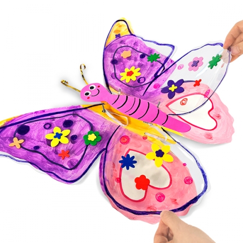 [탑키드] 만들기 EVA 꽃 스티커 입체 나비 날개 (3인용)