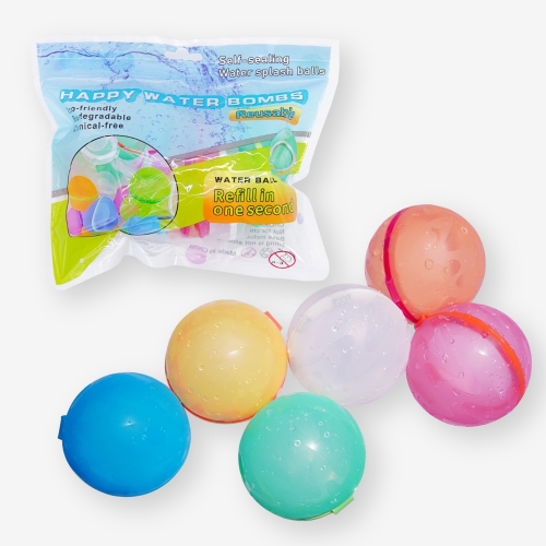 실리콘 자석 물풍선 6개 세트 워터밤 물놀이 공 재사용 물폭탄