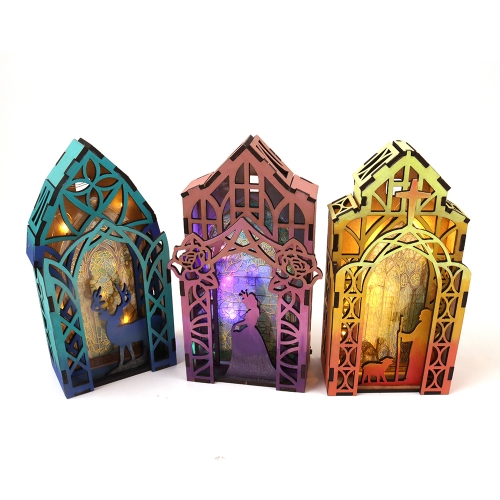 우드DIY 스테인드글라스 무드등 만들기 장식 키트 레트로 조명 감성 데코 와이어 전구