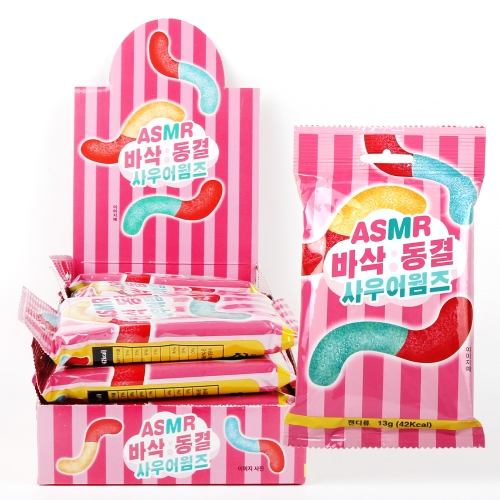 지렁이젤리 동결건조 사우어웜즈 동결젤리 바삭 ASMR 개별포장 어린이간식
