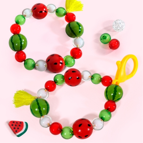 만들기 DIY 여름 수박 비즈 팔찌 키링 (5인용)