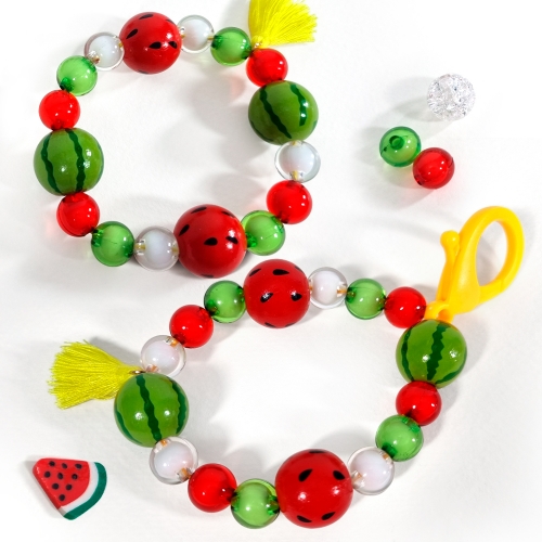 만들기 DIY 여름 수박 비즈 팔찌 키링 (5인용)