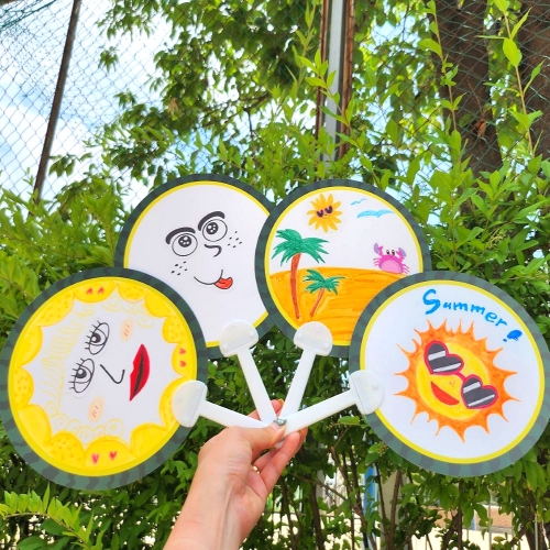 수박 부채 만들기 눈코입 스티커 세트