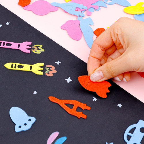 [대원피앤피] EVA 스티커 우주선 모양 꾸미기 만들기 재료(소포장/덕용)