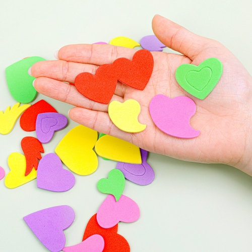 [대원피앤피] EVA 스티커 하트 모양 꾸미기 만들기 재료(소포장/덕용)