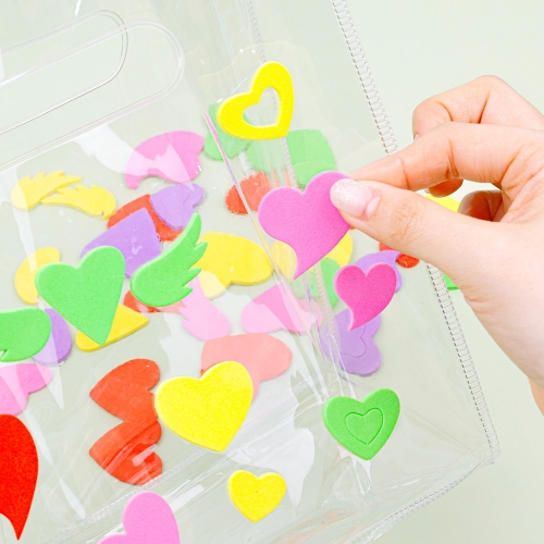 [대원피앤피] EVA 스티커 하트 모양 꾸미기 만들기 재료(소포장/덕용)