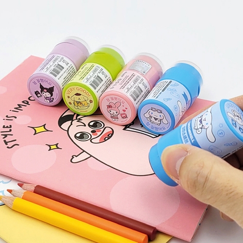 산리오 칭찬 원형 스탬프 (6개)