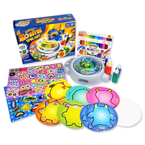 스핀아트 몬스터/플라워데코/리필종이50매 (4종 택1) 미술 색칠도구