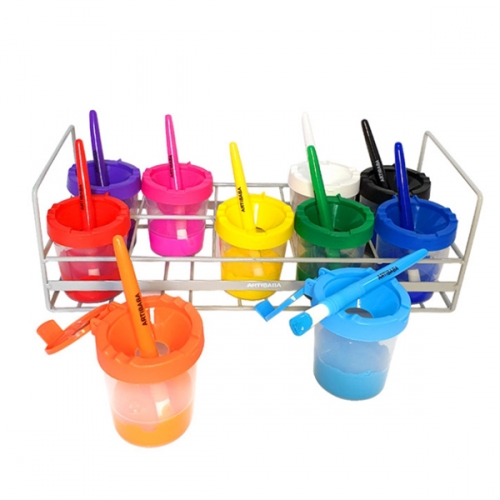 페인트컵 5색 10색 캐디 (2종 택1) 컵 붓 미포함 물감 물통 수납바구니
