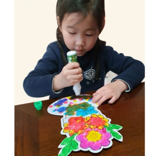 칼라링 입체보드 꽃 미술 만들기 도안