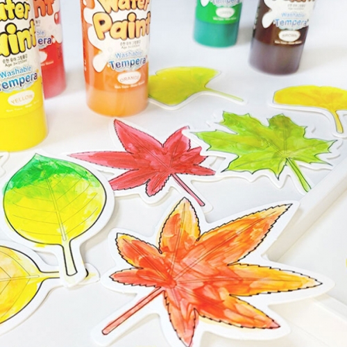 칼라링보드 나뭇잎 미술 가을 풍경 만들기 색칠