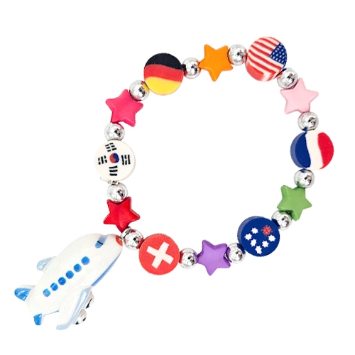 [오늘놀이] 세계여러나라 국기 팔찌 만들기(다문화/비행기 팬던트 포함/KC인증)