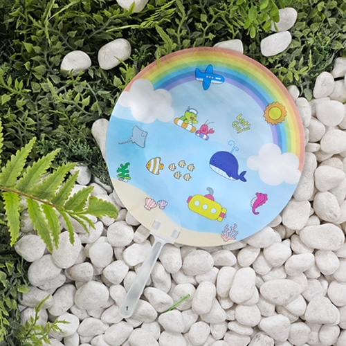 [오늘놀이] 무지개 바다 투명 부채 꾸미기(투명 스티커 포함/KC인증)