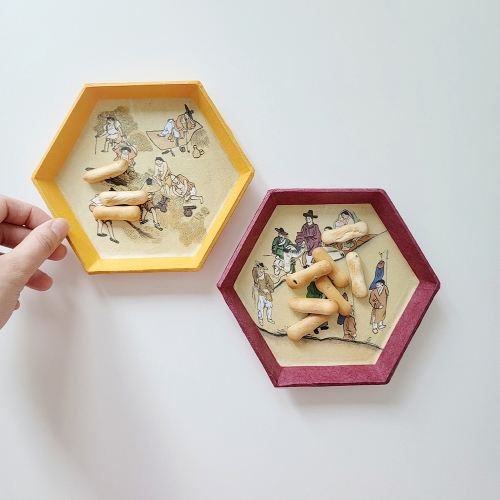 [한지공예]민화 육각접시(4종 택1)