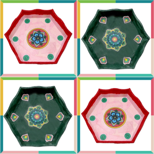 한지 공예 육각  다과접시 만들기(5인용)