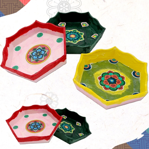 한지 공예 육각  다과접시 만들기(5인용)