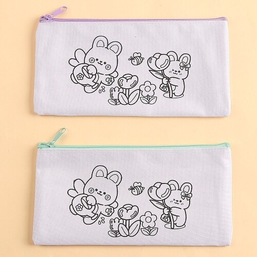 토끼 플라워 꽃밭 색칠 패브릭 파우치 만들기 만들기