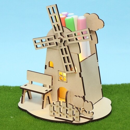 [파스텔클레이] 우드 튤립 네덜란드 풍차 다용도 꽂이 만들기