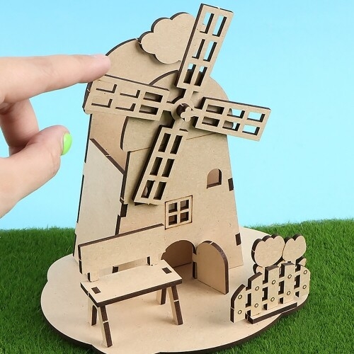 [파스텔클레이] 우드 튤립 네덜란드 풍차 다용도 꽂이 만들기