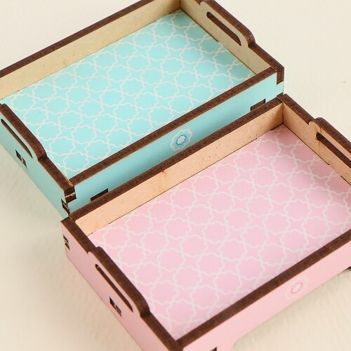 [파스텔클레이](4개입) 인쇄 우드 전통 문양 손잡이 다과상 만들기