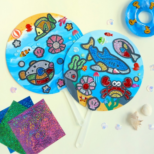 포일아트 물고기 부채