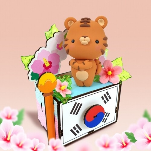 인쇄 우드 무궁화 태극기 다용도 꽂이 서랍 수납함 만들기